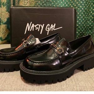 nasty gal potent faux loafers